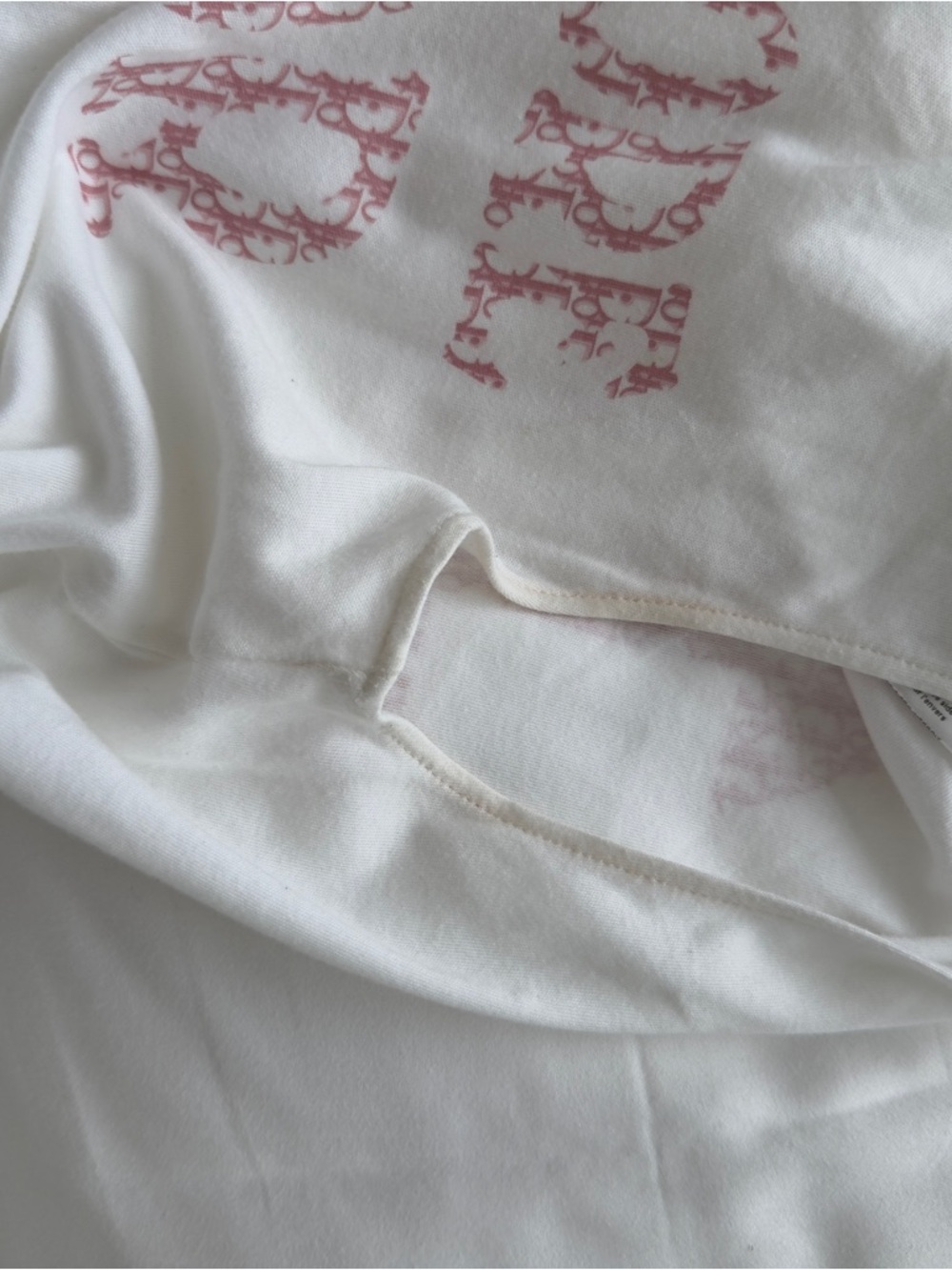 Dior Boutique White Tee with Pink Monogran - Picture 5 of 5